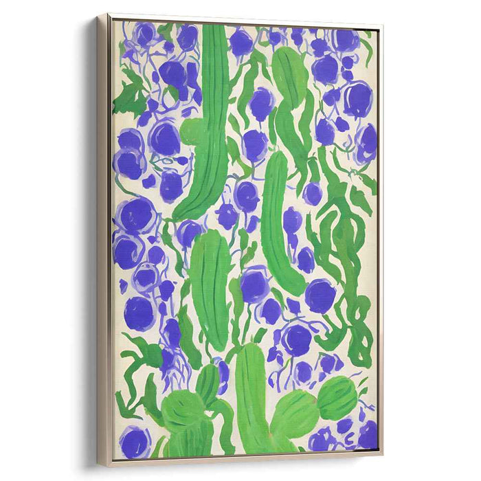 Emerald and Sapphire Botanical Dance: Abstract Expressionist Canvas Art