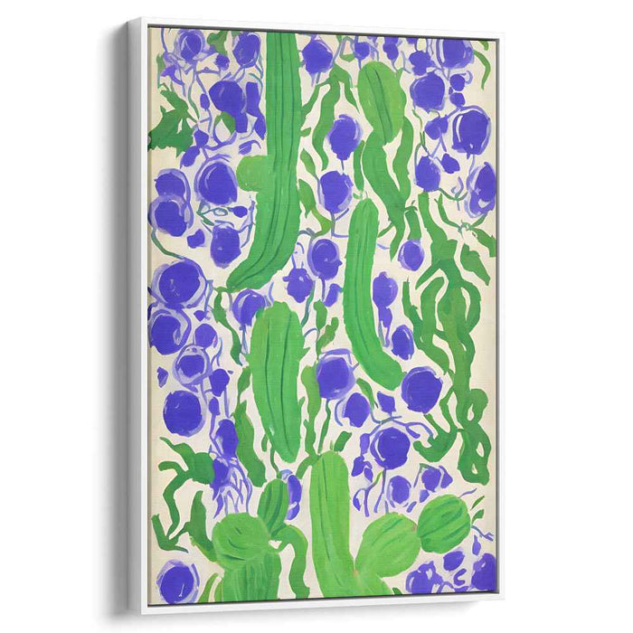 Emerald and Sapphire Botanical Dance: Abstract Expressionist Canvas Art