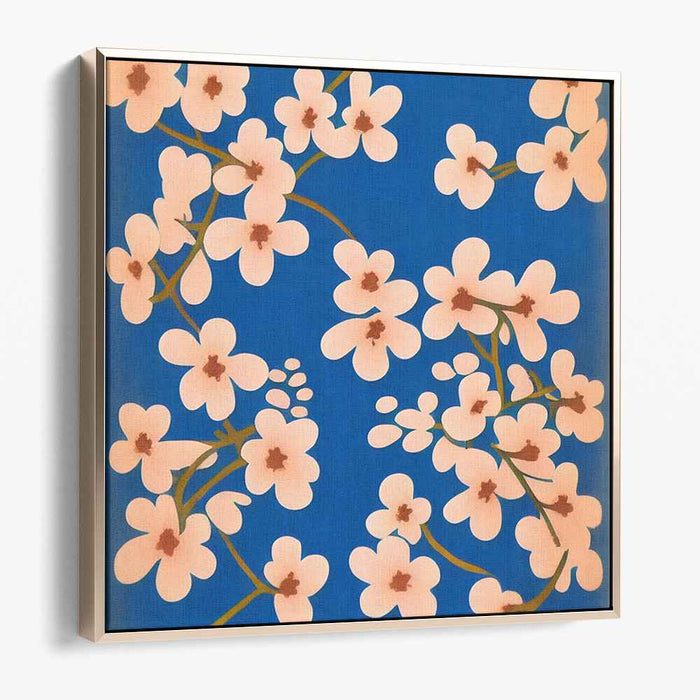Silent Blossoms: Minimalist Cherry Blossom Canvas Art Print