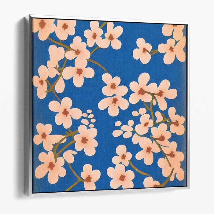 Silent Blossoms: Minimalist Cherry Blossom Canvas Art Print