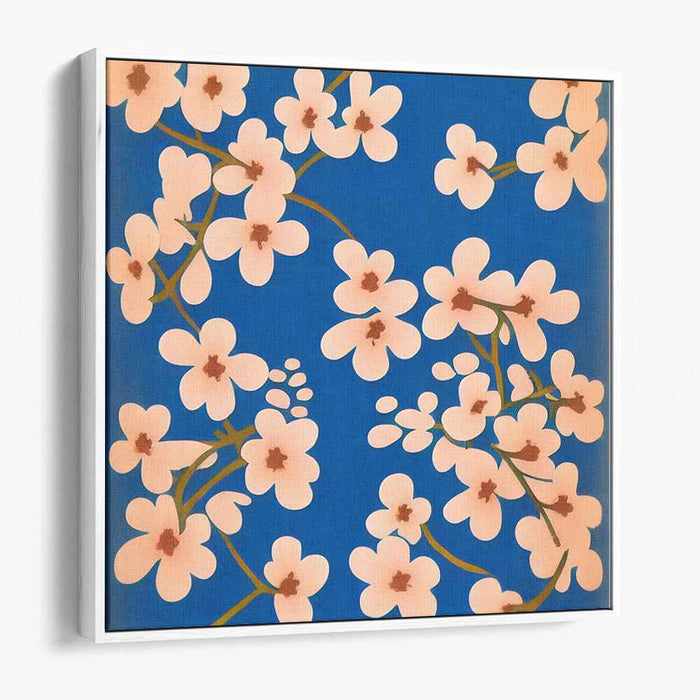 Silent Blossoms: Minimalist Cherry Blossom Canvas Art Print