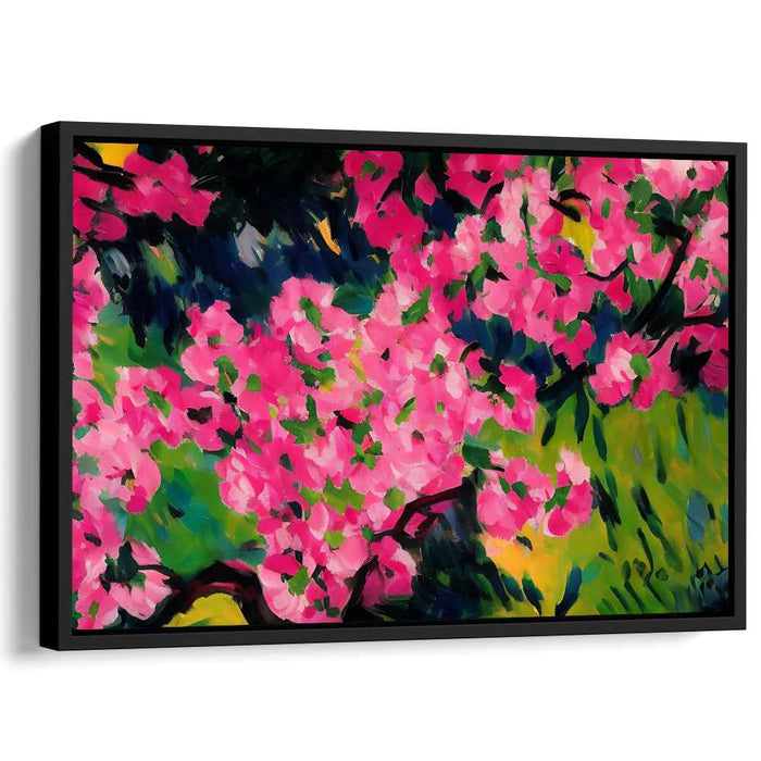 Blossoming Pink Tapestry: Vibrant Pink Blossom Garden Canvas Art Print