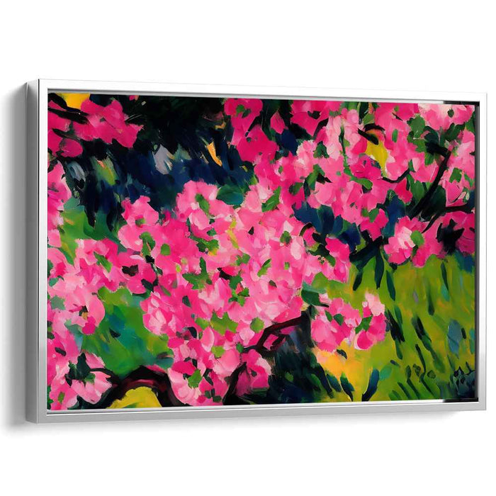Blossoming Pink Tapestry: Vibrant Pink Blossom Garden Canvas Art Print