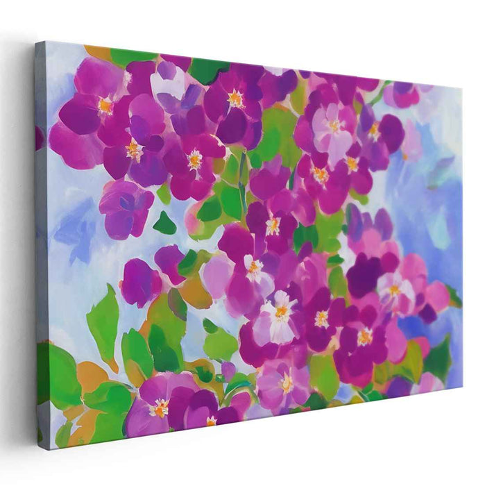 Whispers of Lavender Harmony: A Vivid Dance of Purple Blossoms Canvas Art