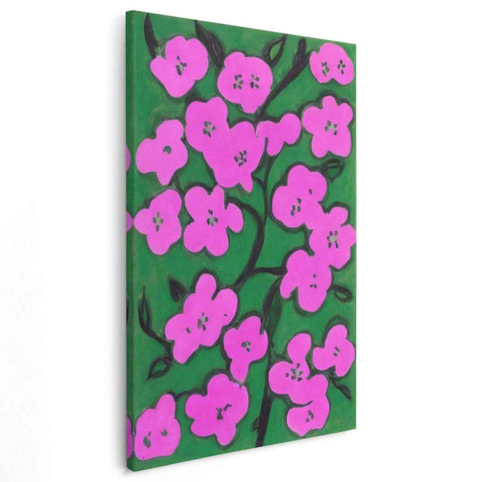 Pink Blossom Delight: Vibrant Floral Pop Art Canvas