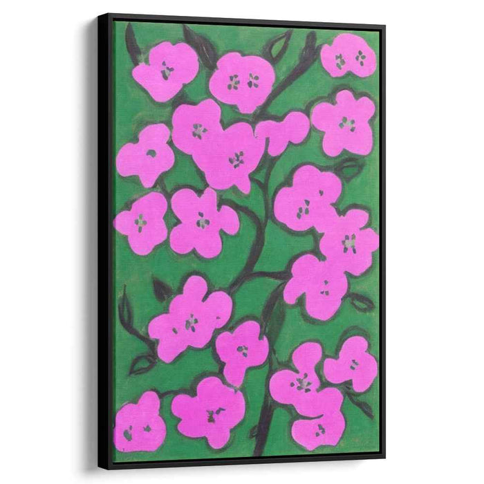 Pink Blossom Delight: Vibrant Floral Pop Art Canvas