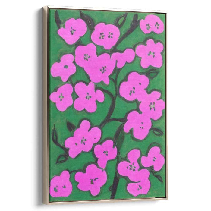 Pink Blossom Delight: Vibrant Floral Pop Art Canvas