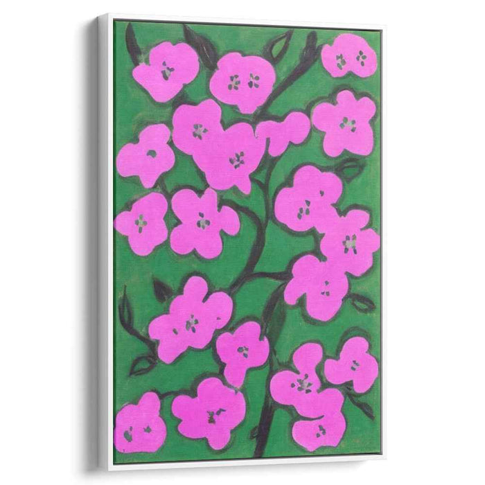 Pink Blossom Delight: Vibrant Floral Pop Art Canvas