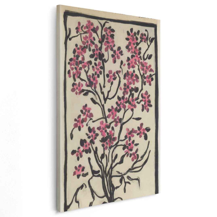 Blossoming Petals: Minimalist Pink Floral Canvas Art Print