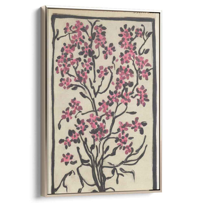 Blossoming Petals: Minimalist Pink Floral Canvas Art Print