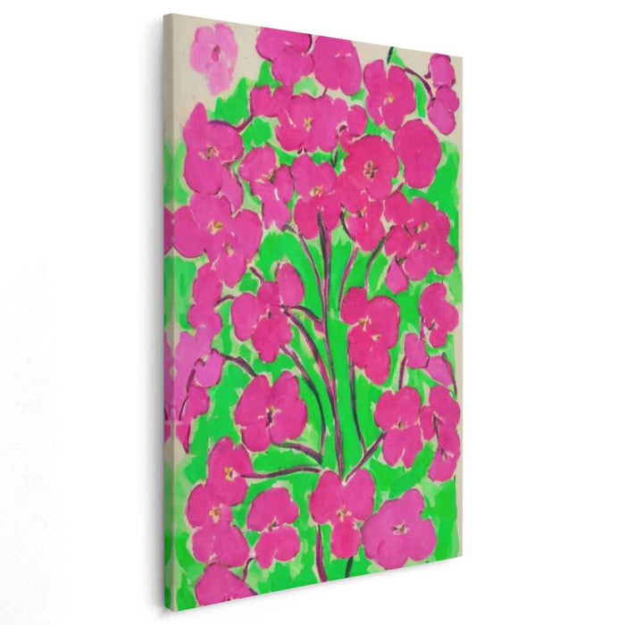 Songs Of Petals: Expressive Pink Floral Canvas Art Print