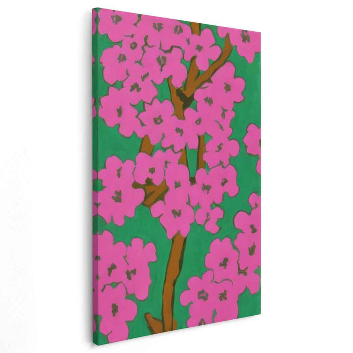 Urban Sakura Whisper: Modern Cherry Blossom Canvas Art Print
