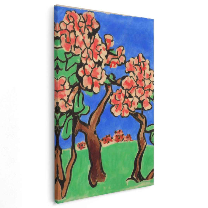 Blossom Whispers in Spring Breeze: Vibrant Cherry Blossom Landscape Canvas Art