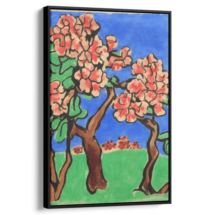 Blossom Whispers in Spring Breeze: Vibrant Cherry Blossom Landscape Canvas Art