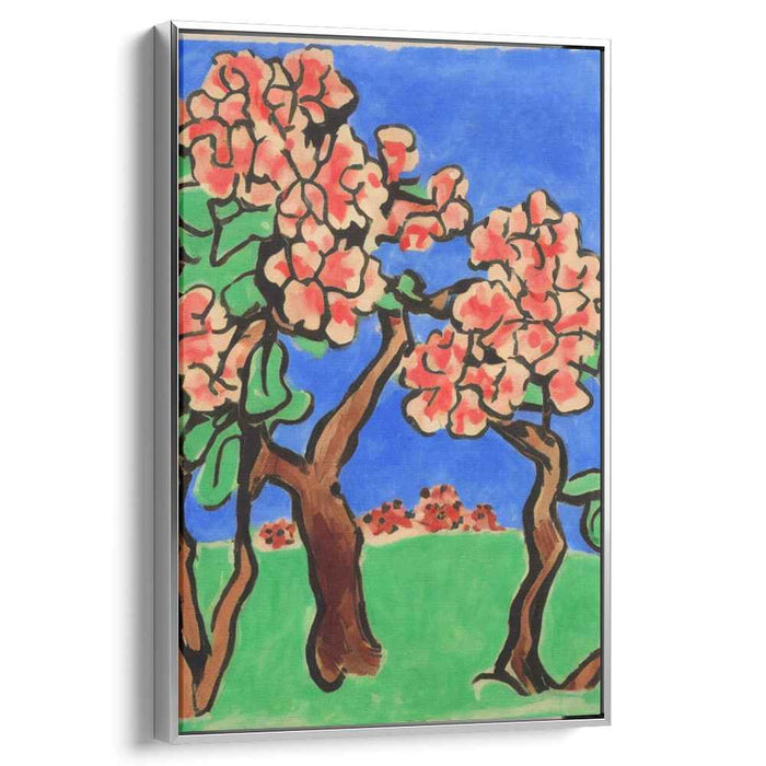 Blossom Whispers in Spring Breeze: Vibrant Cherry Blossom Landscape Canvas Art