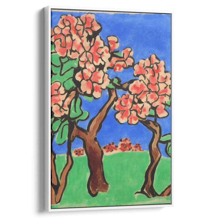 Blossom Whispers in Spring Breeze: Vibrant Cherry Blossom Landscape Canvas Art
