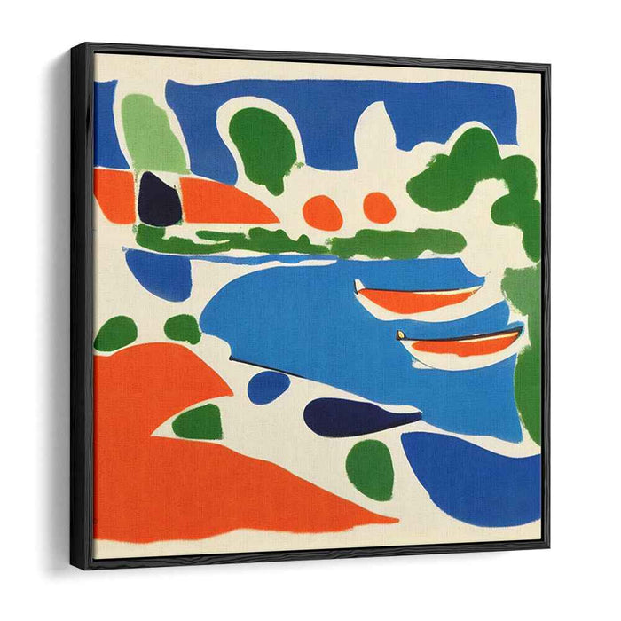 Lake Reflections: Vibrant Abstract Lakeside Canvas Art