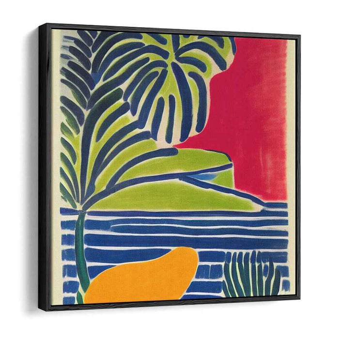 Tropicale Essence: Bold Abstract Palm Leaf Canvas Art