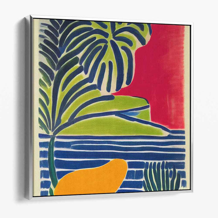 Tropicale Essence: Bold Abstract Palm Leaf Canvas Art