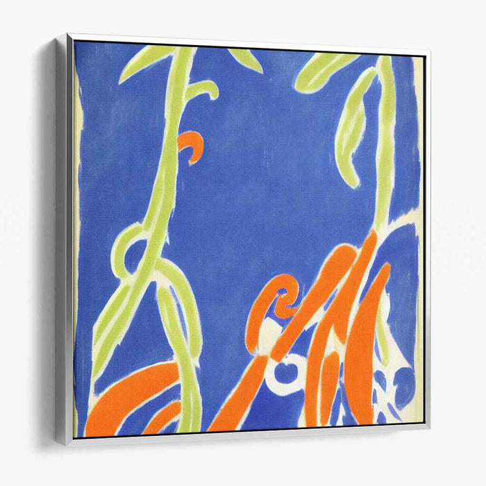 Azure and Tangerine Whimsy: Abstract Expressionist Canvas Art