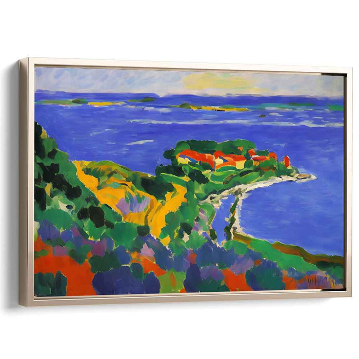 Coastal Melancholy: Expressionist Seaside Landscape Canvas Art