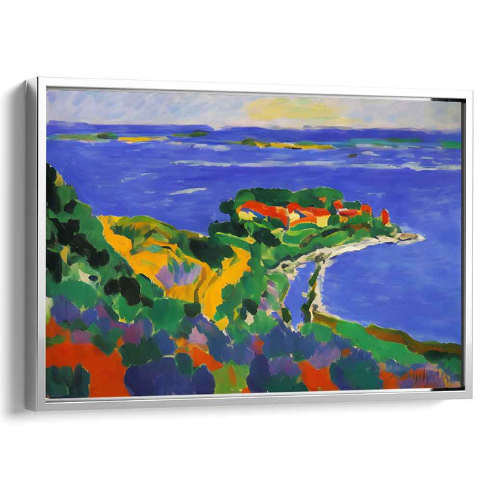 Coastal Melancholy: Expressionist Seaside Landscape Canvas Art