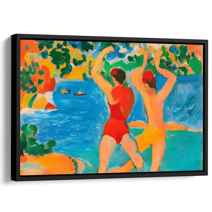 Sea Breezy Joy: Joyful Moments by the Sea Canvas Art Print