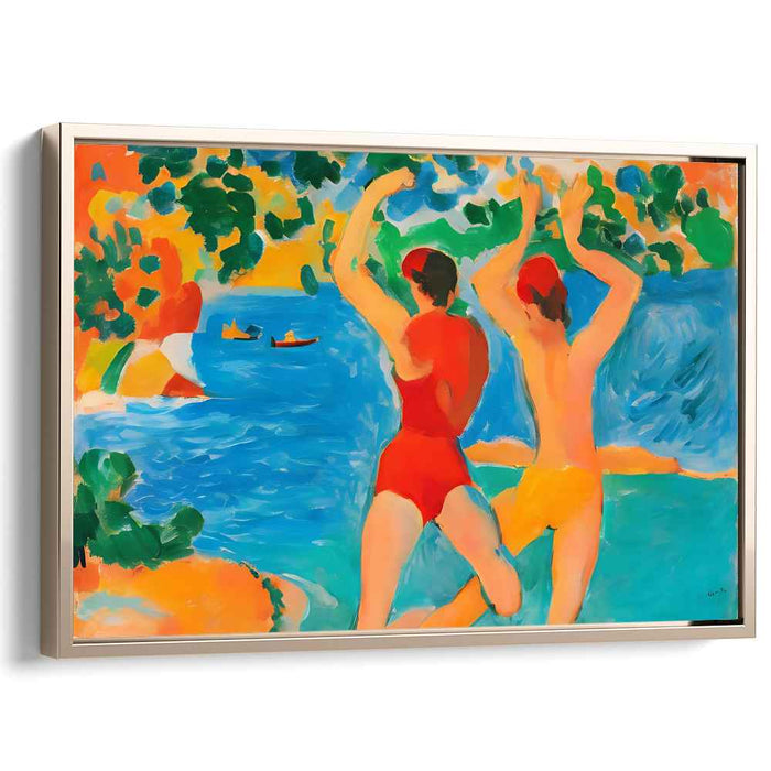 Sea Breezy Joy: Joyful Moments by the Sea Canvas Art Print