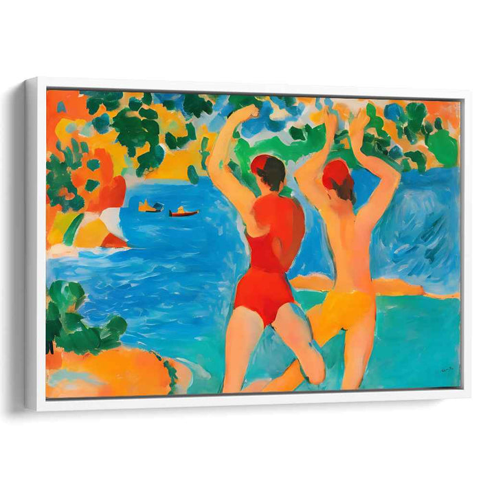 Sea Breezy Joy: Joyful Moments by the Sea Canvas Art Print