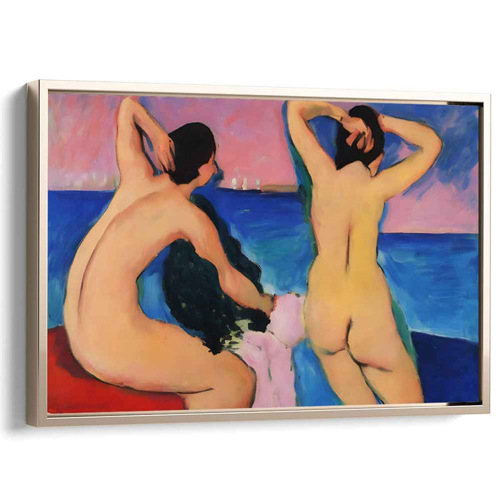 Eternal Repose by the Sea: Fauvist-Inspired Seascape with Figures