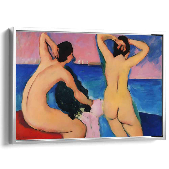 Eternal Repose by the Sea: Fauvist-Inspired Seascape with Figures