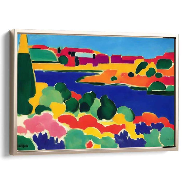 Vibrant Fields Escape: Fauvist Landscape Canvas Art Print