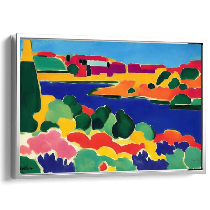 Vibrant Fields Escape: Fauvist Landscape Canvas Art Print
