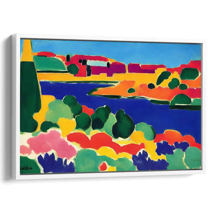 Vibrant Fields Escape: Fauvist Landscape Canvas Art Print