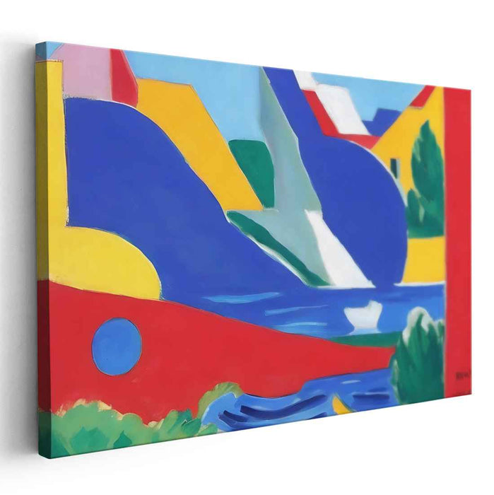 Tidal Bliss: Modernist Abstract Seaside Canvas Art