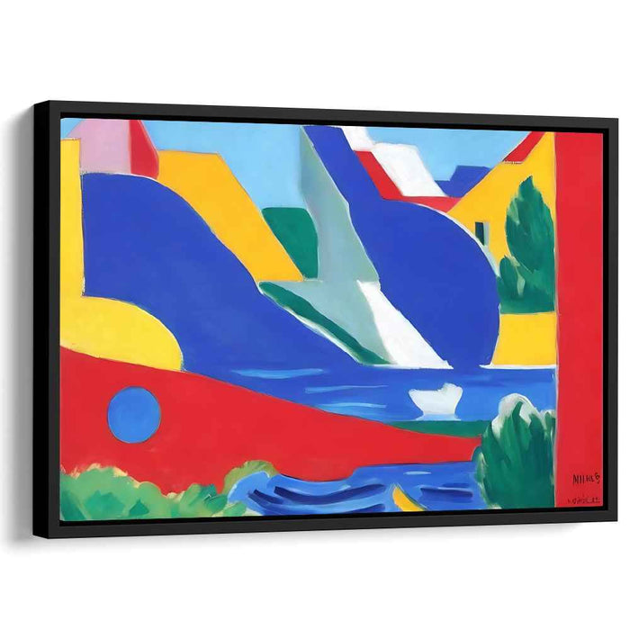 Tidal Bliss: Modernist Abstract Seaside Canvas Art
