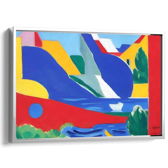 Tidal Bliss: Modernist Abstract Seaside Canvas Art