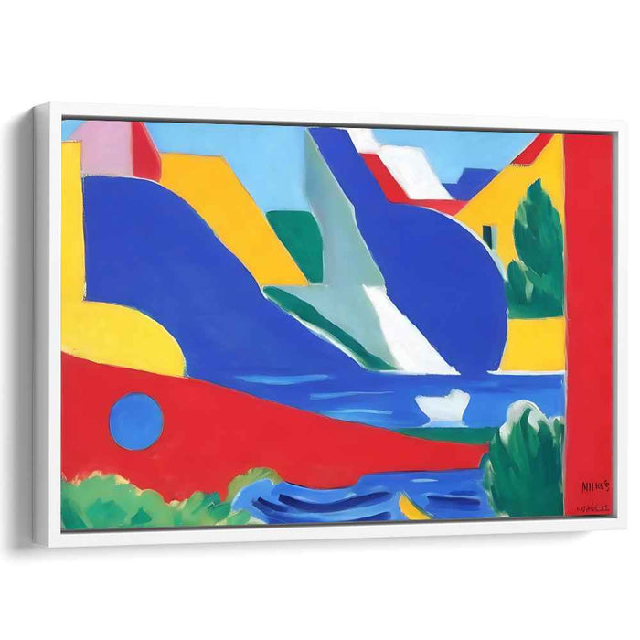 Tidal Bliss: Modernist Abstract Seaside Canvas Art