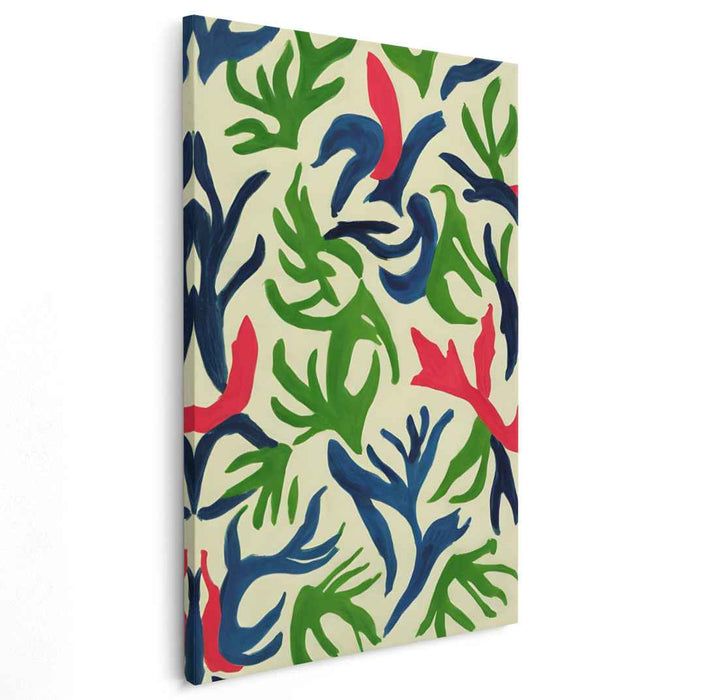 Vibrant Flora Dance: Expressive Abstract Canvas Art Print