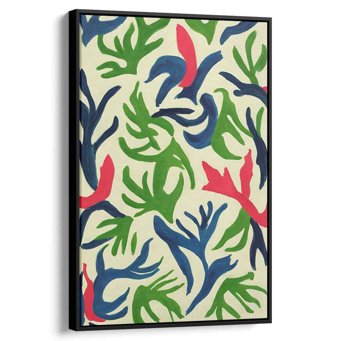 Vibrant Flora Dance: Expressive Abstract Canvas Art Print