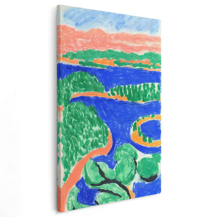 Radiant River: Fauvist Landscape Canvas Art Print