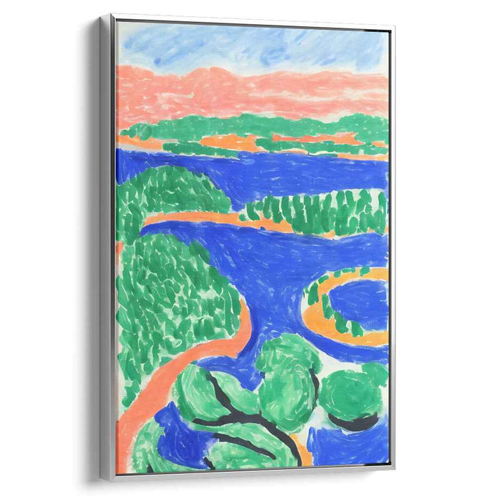 Radiant River: Fauvist Landscape Canvas Art Print