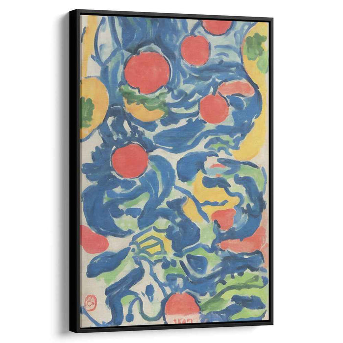 Soulful Echoes: Abstract Expressionist Blue and Red Canvas Art Print