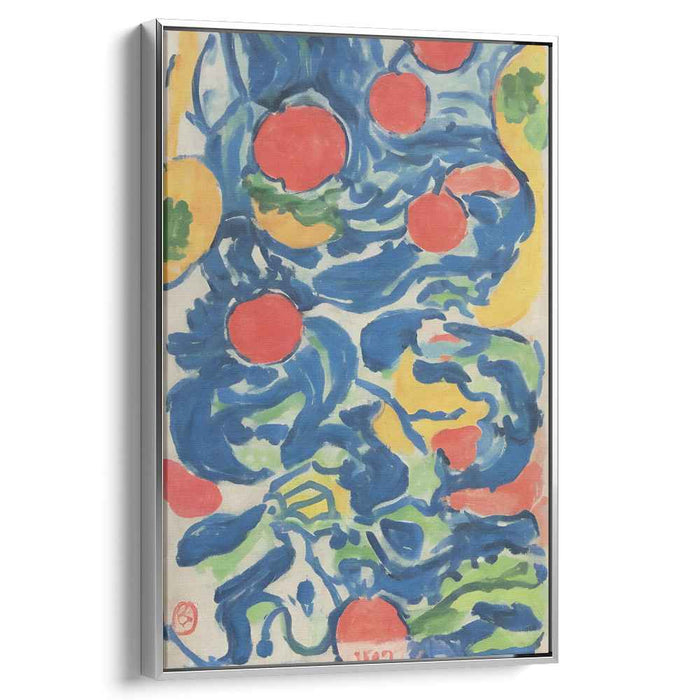 Soulful Echoes: Abstract Expressionist Blue and Red Canvas Art Print