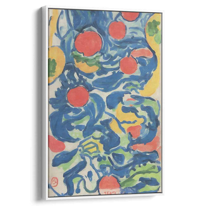 Soulful Echoes: Abstract Expressionist Blue and Red Canvas Art Print