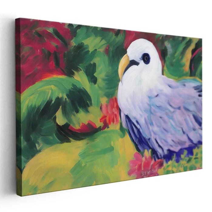 Whispers of Flight and Bloom: Impressionist Eagle in Blossom Canvas Art Print