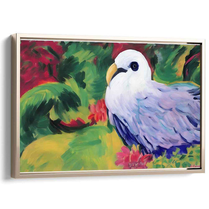 Whispers of Flight and Bloom: Impressionist Eagle in Blossom Canvas Art Print