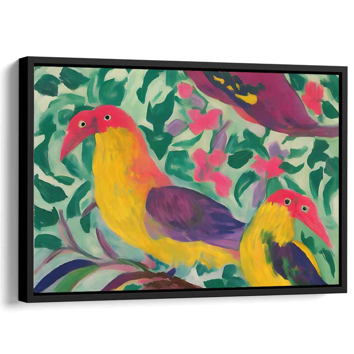 Feathered Eden: Vibrant Avian Paradise Canvas Art Print