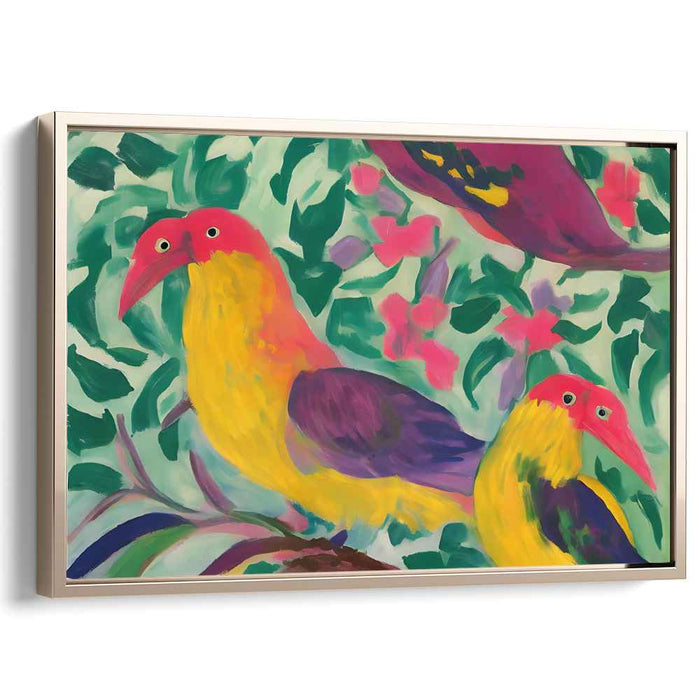 Feathered Eden: Vibrant Avian Paradise Canvas Art Print