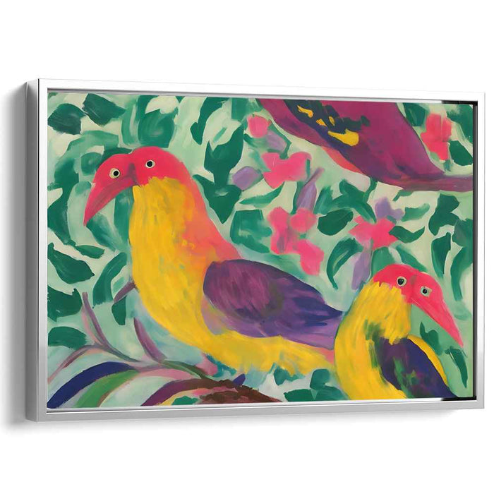 Feathered Eden: Vibrant Avian Paradise Canvas Art Print